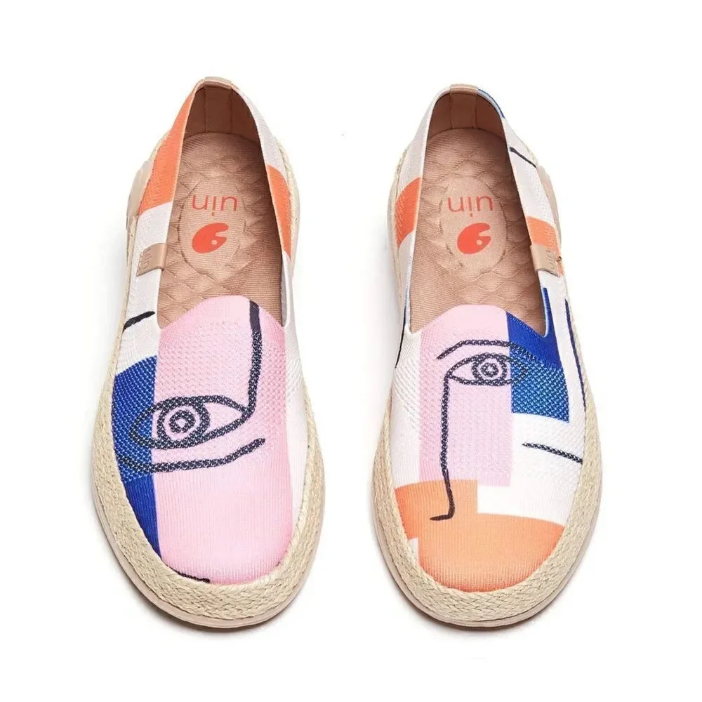 UIN Women's Espadrilles Knitted Walking Casual Shoes (Look at Me Marbella)